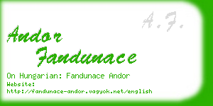andor fandunace business card